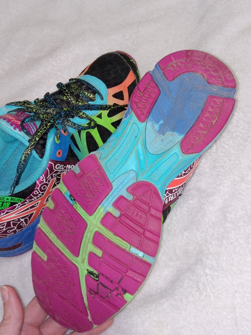 Womens ASICS Gel-Noosa Tri 9 Running Shoes Size 9 Triathlon Black Blue T458N - Picture 7 of 16